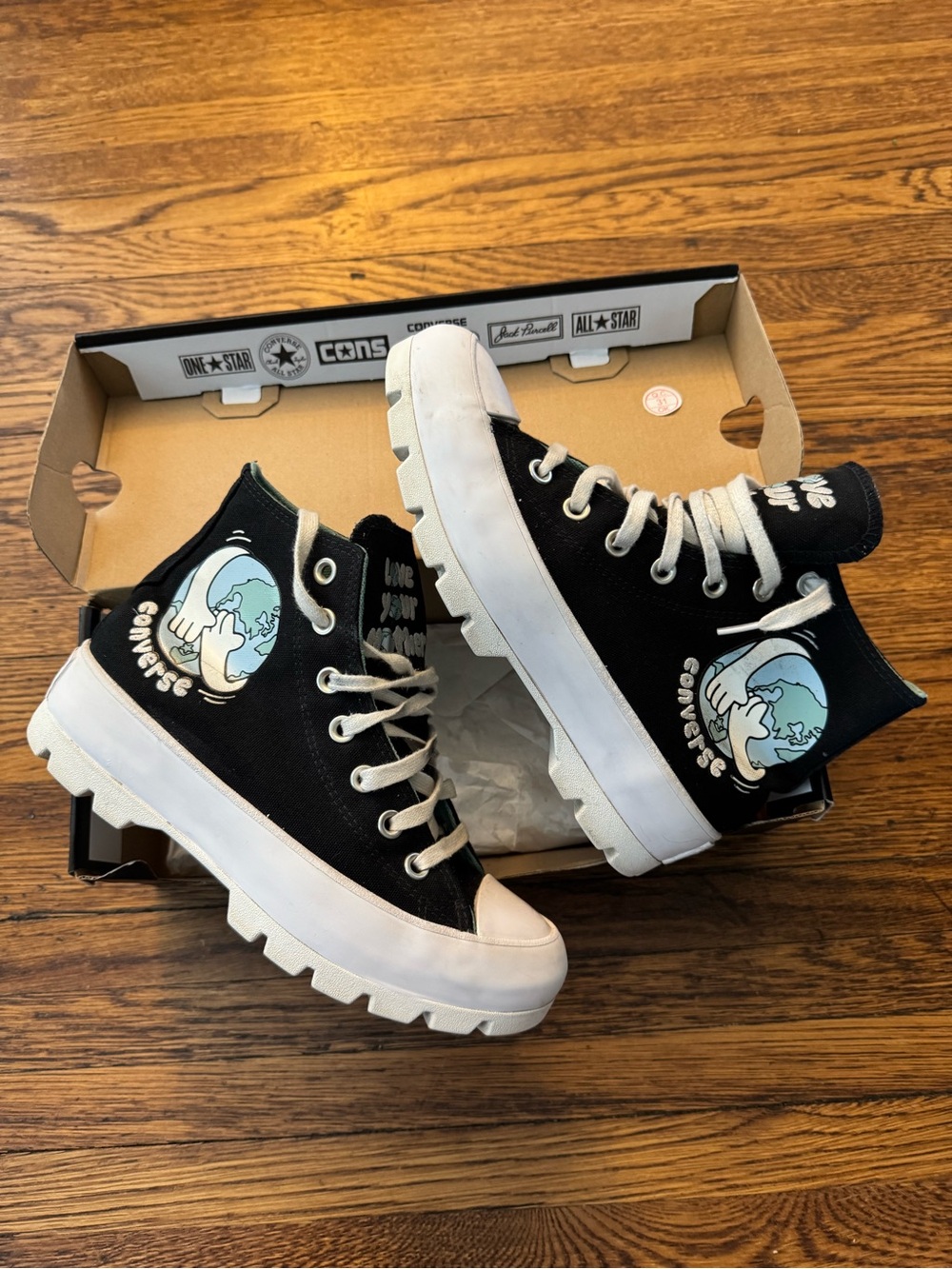Converse LOVE YOUR MOTHER 572565C CTAS LUGGED High Top Back Ocean Stone
